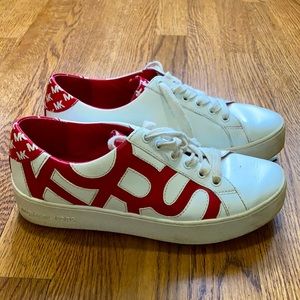 Michel Kors red & white logo sneakers